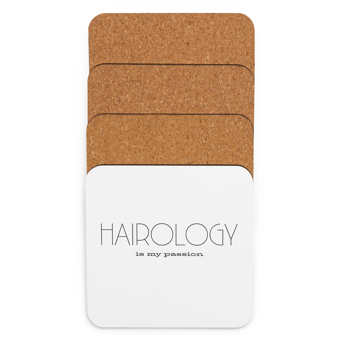 HAIROLOGY is my passion Cork-back coaster