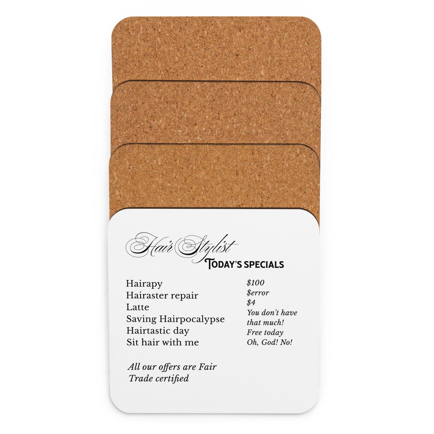 Hair Stylist Specials Cork-back coaster