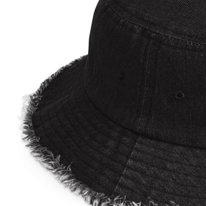 Hair Fixer Distressed denim bucket hat