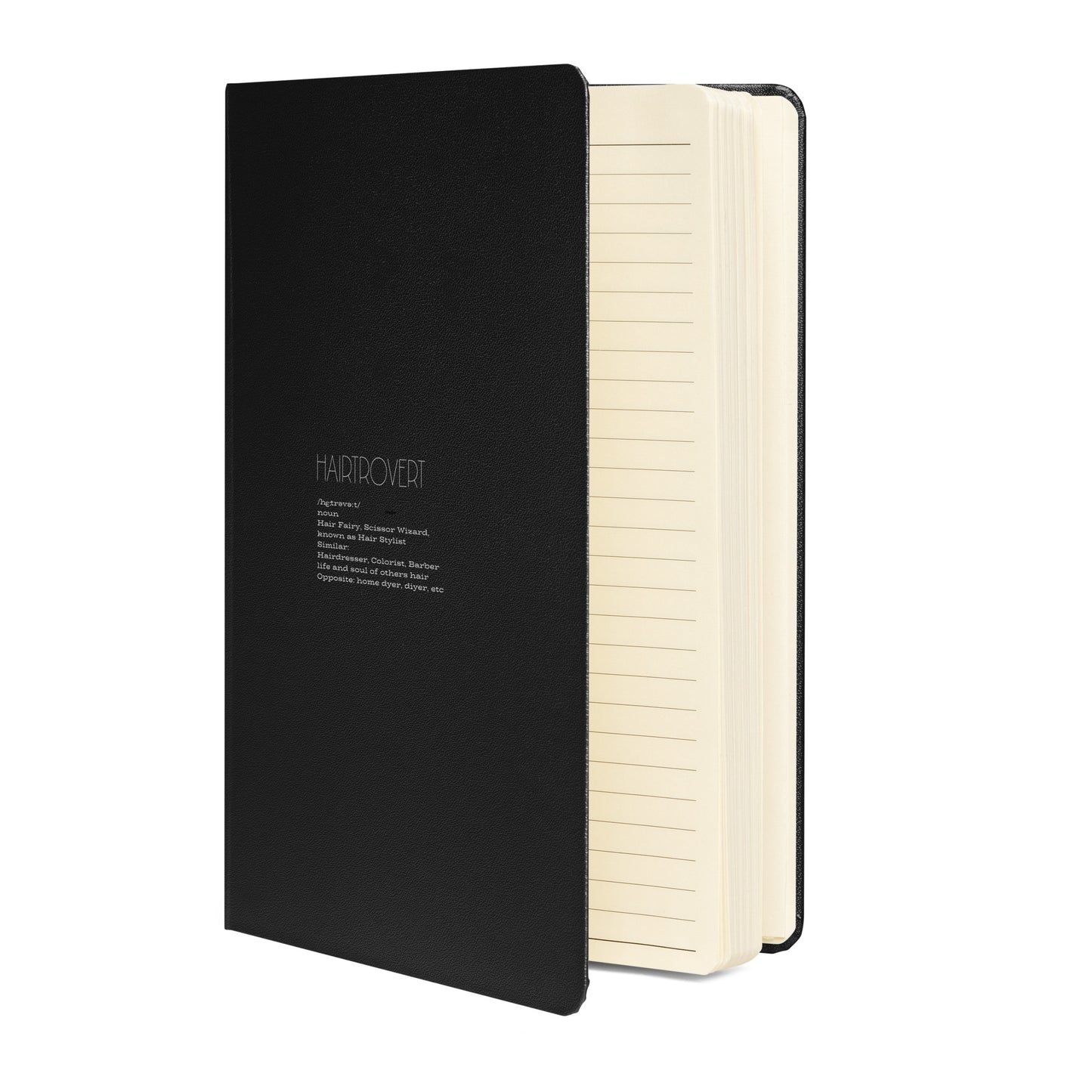 Hairtrovert Definition Hardcover bound notebook