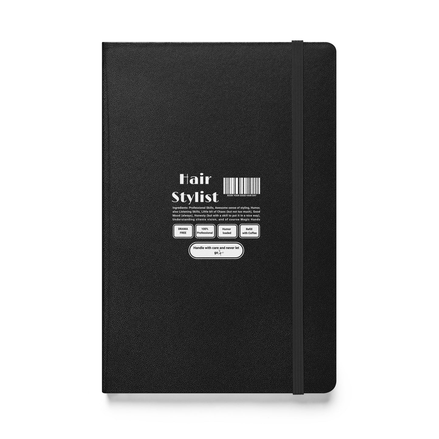 Hair Stylist Barcode Hardcover bound notebook