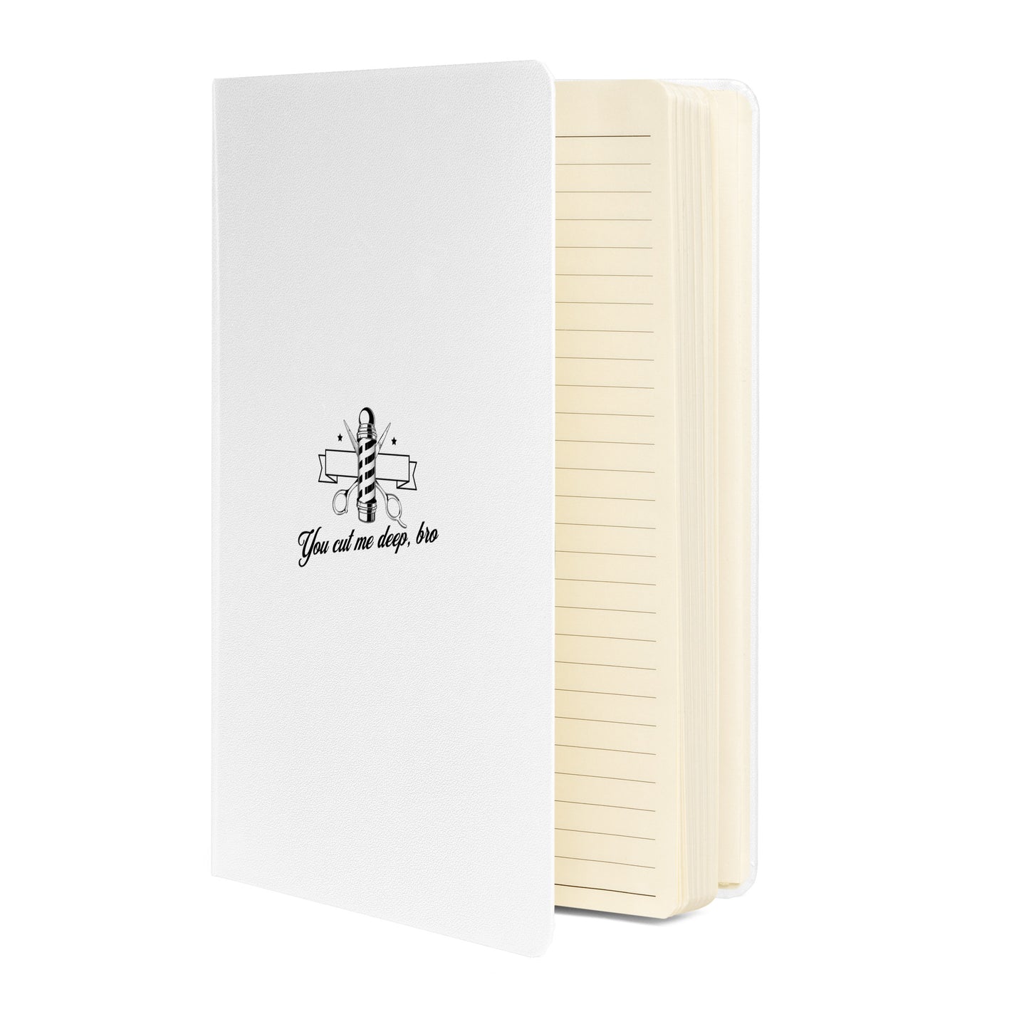 You cut me deep, Bro White Hardcover bound notebook