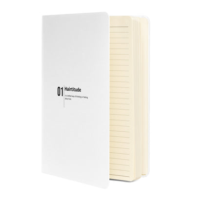 Hairtitude. White Hardcover bound notebook