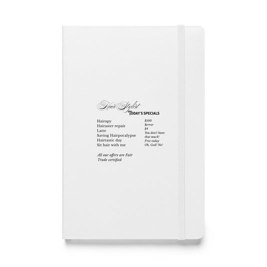 Hair Stylist Specials White Hardcover bound notebook