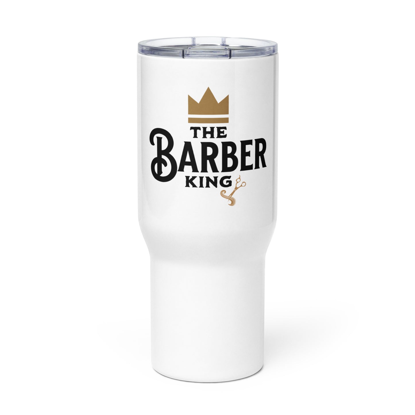 The Barber King Travel mug with a handle