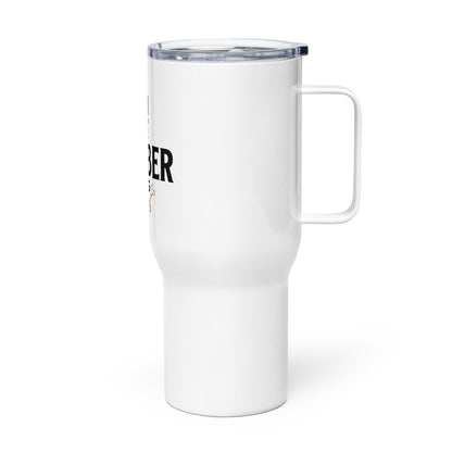 The Barber King Travel mug with a handle