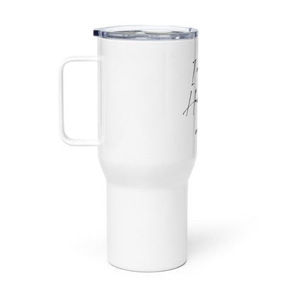 I can see a Hairpocalypse coming! Travel mug with a handle