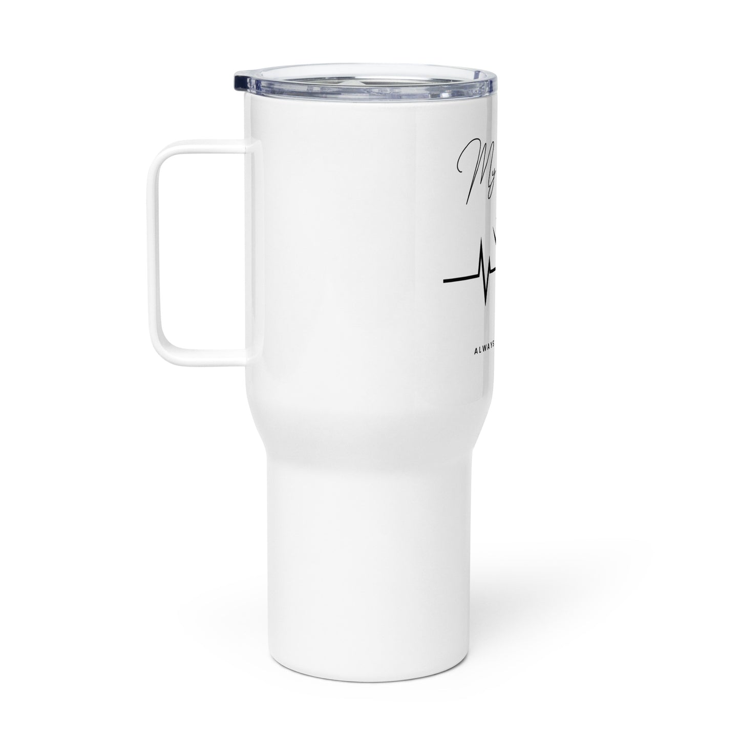 My Heart Goes...Travel mug with a handle